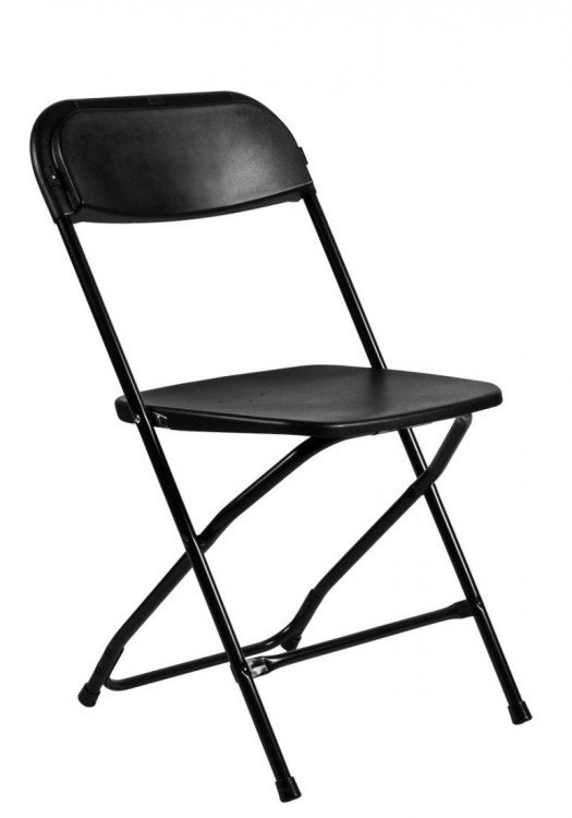 Black folding chair