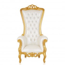 Throne Chair White And Gold