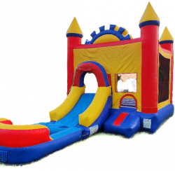 Fire Castle Bounce House With Slide And Pool