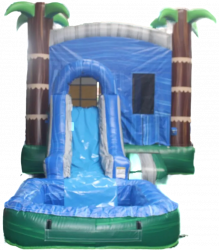 Tropical Crush Wet/Dry Bounce House With Slide And Pool