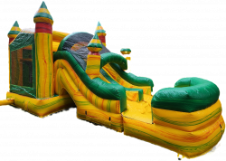 Fire Fiesta Bounce House With Slide And Pool