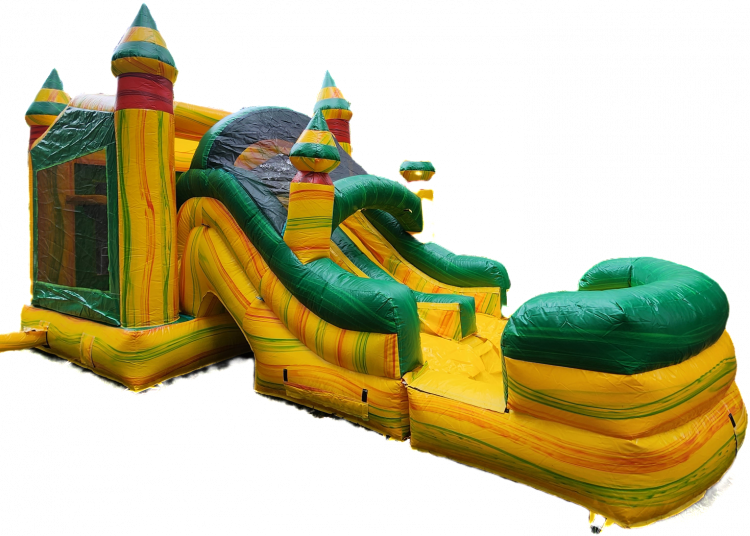 Fire Fiesta Bounce House With Slide And Pool