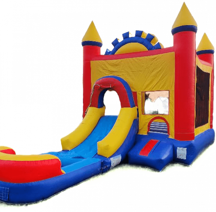 Fire Castle Bounce House With Slide And Pool